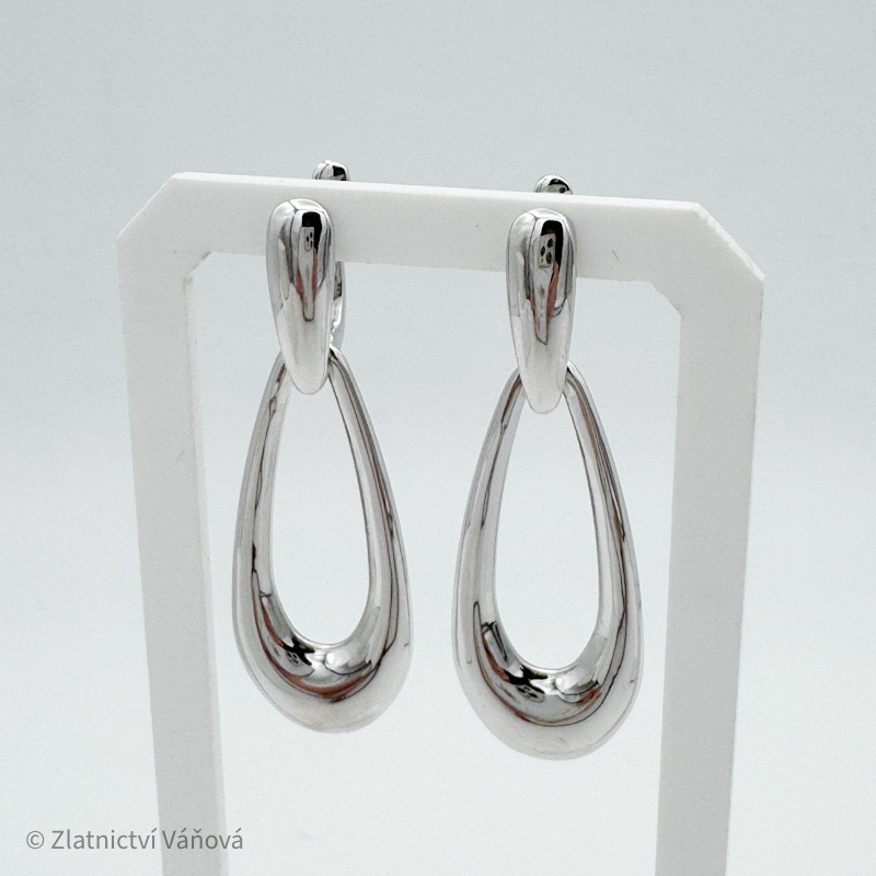 Stříbrné visací náušnice na fanc. zapínání